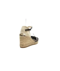 Ivoire0303 Ivoire 23288 Cuir Tresse Grafite*Femme Plateformes