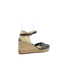 Ivoire0303 Ivoire 23288 Cuir Tresse Grafite*Femme Plateformes