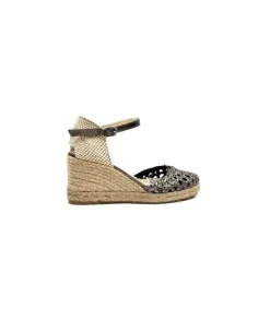Ivoire0303 Ivoire 23288 Cuir Tresse Grafite*Femme Plateformes