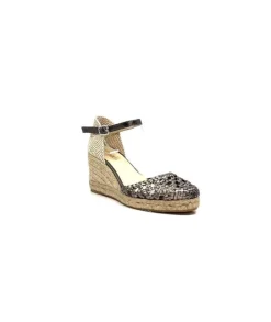 Ivoire0303 Ivoire 23288 Cuir Tresse Grafite*Femme Plateformes