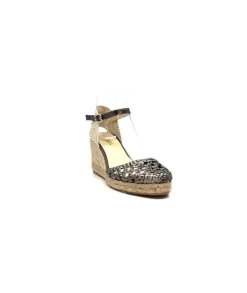 Ivoire0303 Ivoire 23288 Cuir Tresse Grafite*Femme Plateformes