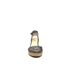 Ivoire0303 Ivoire 23288 Cuir Tresse Grafite*Femme Plateformes