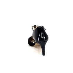 Ivoire0036a Ivoire 1801 Cuir Vernis & Daim Noir*Femme Sandales