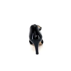 Ivoire0036a Ivoire 1801 Cuir Vernis & Daim Noir*Femme Sandales