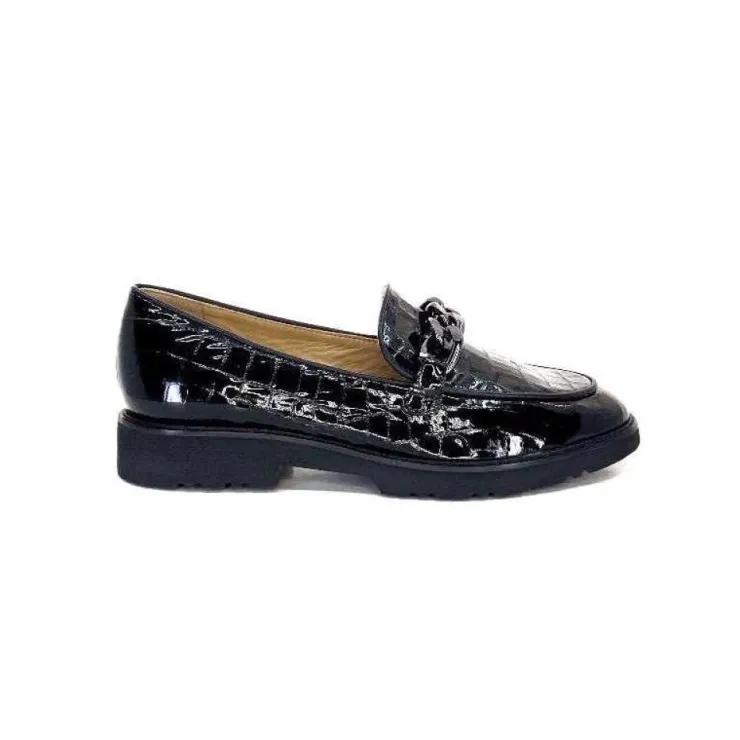 Ivoire0236a Ivoire 54595 Cuir Vernis Coco Noir*Femme Mocassins