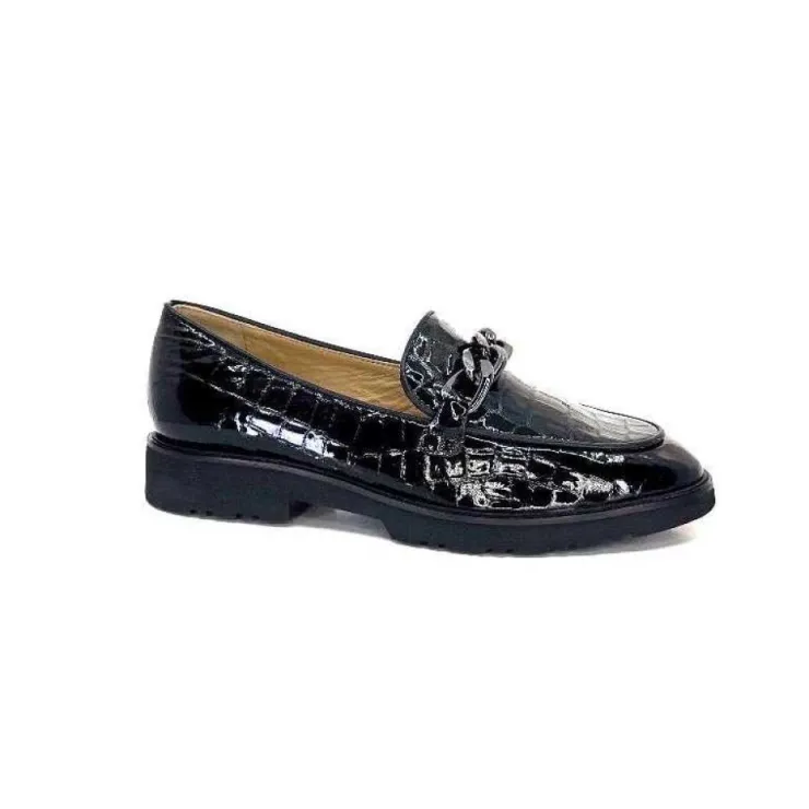 Ivoire0236a Ivoire 54595 Cuir Vernis Coco Noir*Femme Mocassins