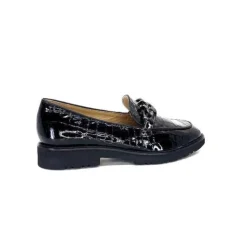 Ivoire0236a Ivoire 54595 Cuir Vernis Coco Noir*Femme Mocassins