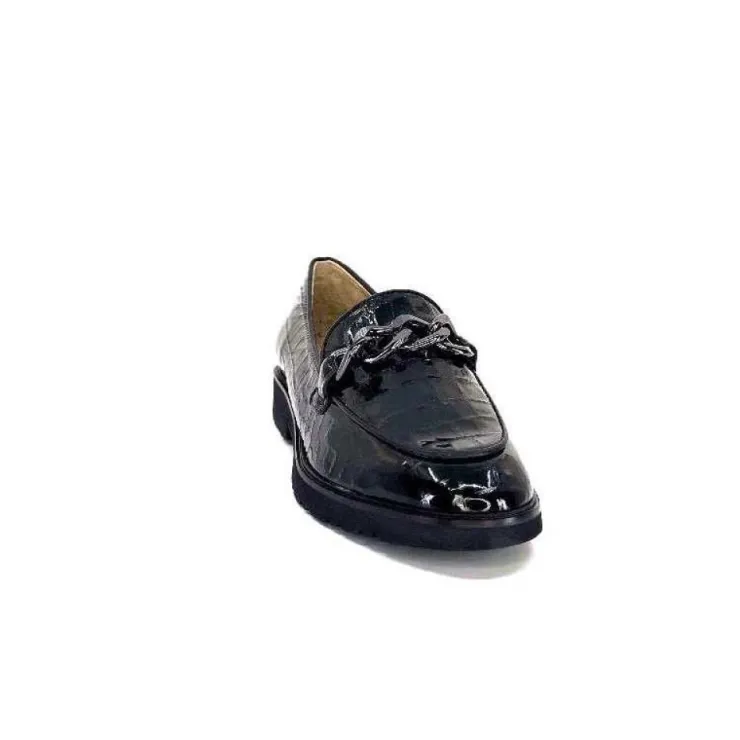 Ivoire0236a Ivoire 54595 Cuir Vernis Coco Noir*Femme Mocassins