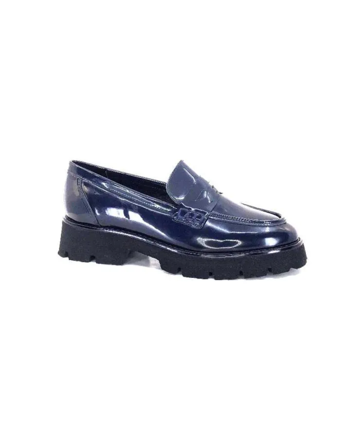 Ivoire-354 Ivoire 108606 Cuir Vernis Marine*Femme Mocassins