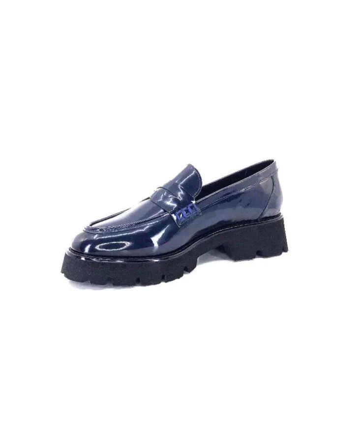 Ivoire-354 Ivoire 108606 Cuir Vernis Marine*Femme Mocassins