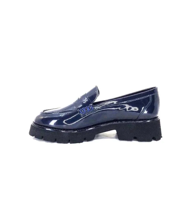 Ivoire-354 Ivoire 108606 Cuir Vernis Marine*Femme Mocassins