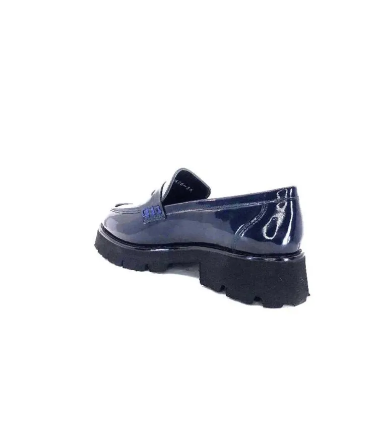 Ivoire-354 Ivoire 108606 Cuir Vernis Marine*Femme Mocassins