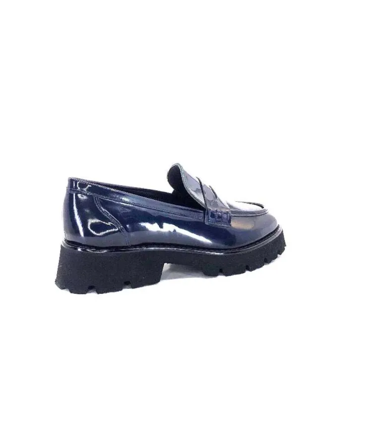 Ivoire-354 Ivoire 108606 Cuir Vernis Marine*Femme Mocassins