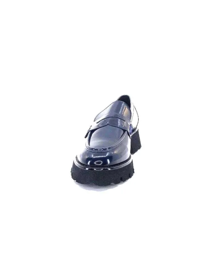 Ivoire-354 Ivoire 108606 Cuir Vernis Marine*Femme Mocassins