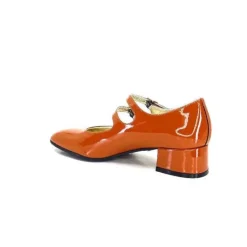Ivoire0330 Ivoire 914 Cuir Vernis Marrone Orange*Femme Ballerines