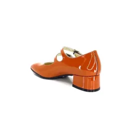 Ivoire0330 Ivoire 914 Cuir Vernis Marrone Orange*Femme Ballerines