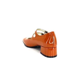 Ivoire0330 Ivoire 914 Cuir Vernis Marrone Orange*Femme Ballerines