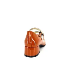 Ivoire0330 Ivoire 914 Cuir Vernis Marrone Orange*Femme Ballerines