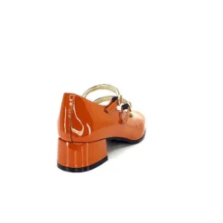 Ivoire0330 Ivoire 914 Cuir Vernis Marrone Orange*Femme Ballerines