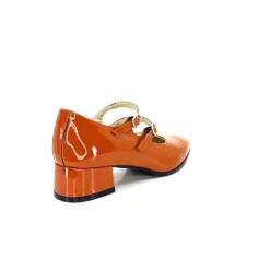 Ivoire0330 Ivoire 914 Cuir Vernis Marrone Orange*Femme Ballerines