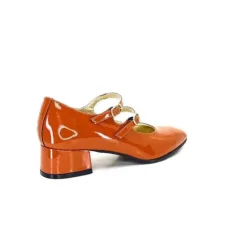 Ivoire0330 Ivoire 914 Cuir Vernis Marrone Orange*Femme Ballerines