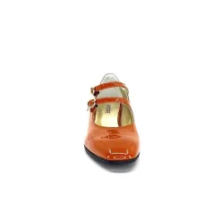 Ivoire0330 Ivoire 914 Cuir Vernis Marrone Orange*Femme Ballerines