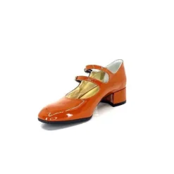 Ivoire0330 Ivoire 914 Cuir Vernis Marrone Orange*Femme Ballerines