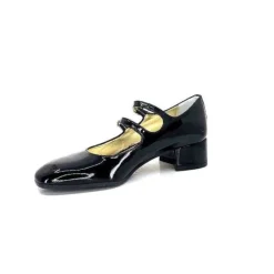 Ivoire0330 Ivoire 914 Cuir Vernis Noir*Femme Ballerines