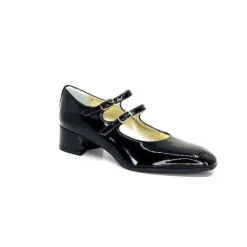 Ivoire0330 Ivoire 914 Cuir Vernis Noir*Femme Ballerines