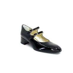 Ivoire0330 Ivoire 914 Cuir Vernis Noir*Femme Ballerines