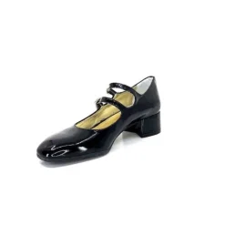 Ivoire0330 Ivoire 914 Cuir Vernis Noir*Femme Ballerines