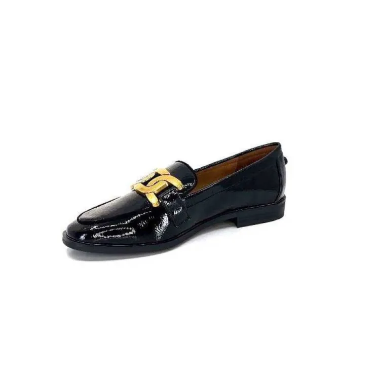 Ivoire0317a Ivoire 2200127-1301 Cuir Vernis Noir*Femme Mocassins