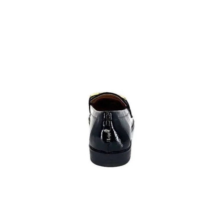 Ivoire0317a Ivoire 2200127-1301 Cuir Vernis Noir*Femme Mocassins