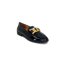 Ivoire0317a Ivoire 2200127-1301 Cuir Vernis Noir*Femme Mocassins