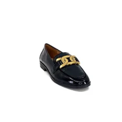 Ivoire0317a Ivoire 2200127-1301 Cuir Vernis Noir*Femme Mocassins