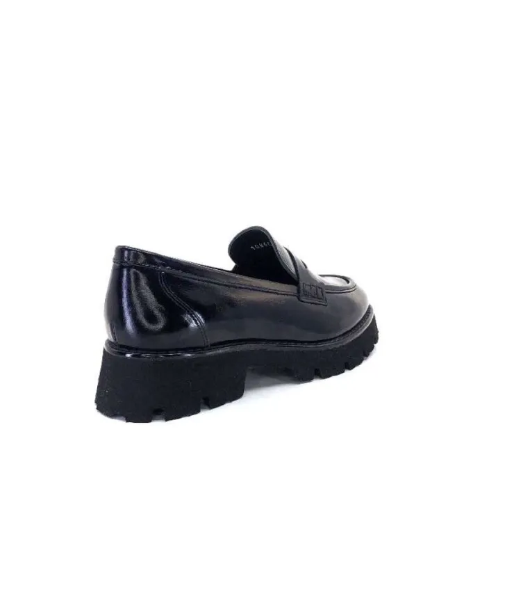 Ivoire-354 Ivoire 108606 Cuir Vernis Noir*Femme Mocassins