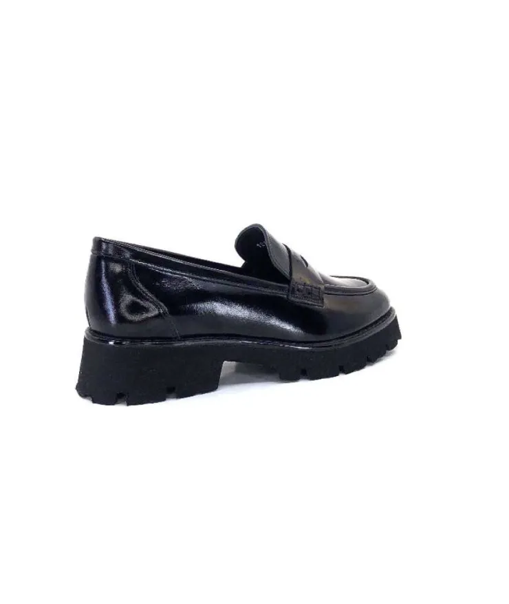 Ivoire-354 Ivoire 108606 Cuir Vernis Noir*Femme Mocassins