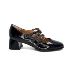 plumers Ivoire 4145 Cuir Vernis Noir*Femme Ballerines