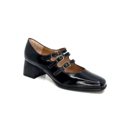 plumers Ivoire 4145 Cuir Vernis Noir*Femme Ballerines