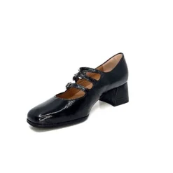 plumers Ivoire 4145 Cuir Vernis Noir*Femme Ballerines