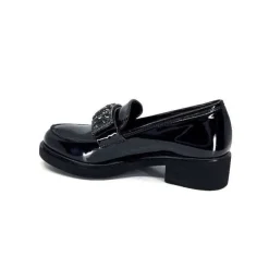 Ivoire0130a Ivoire 844926 Cuir Vernis Noir*Femme Mocassins