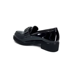 Ivoire0130a Ivoire 844926 Cuir Vernis Noir*Femme Mocassins