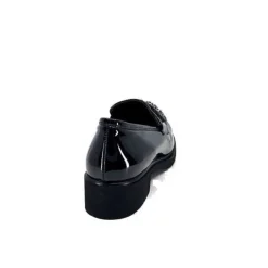 Ivoire0130a Ivoire 844926 Cuir Vernis Noir*Femme Mocassins