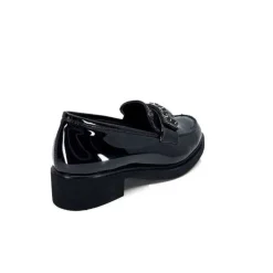 Ivoire0130a Ivoire 844926 Cuir Vernis Noir*Femme Mocassins