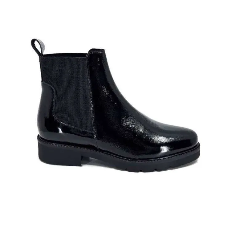 We Do Ivoire 99504 Cuir Vernis Noir*Femme Bottines