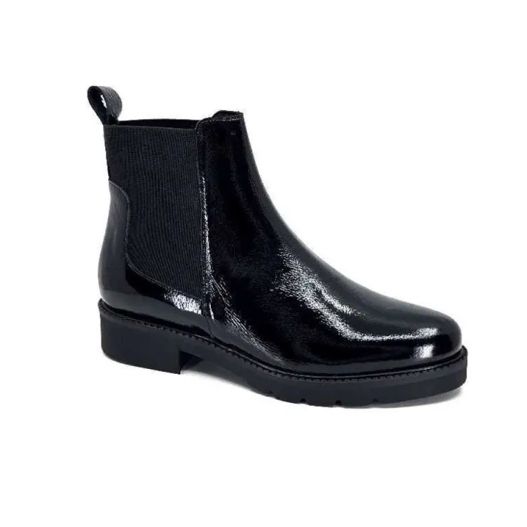 We Do Ivoire 99504 Cuir Vernis Noir*Femme Bottines