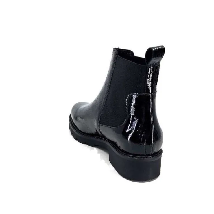 We Do Ivoire 99504 Cuir Vernis Noir*Femme Bottines