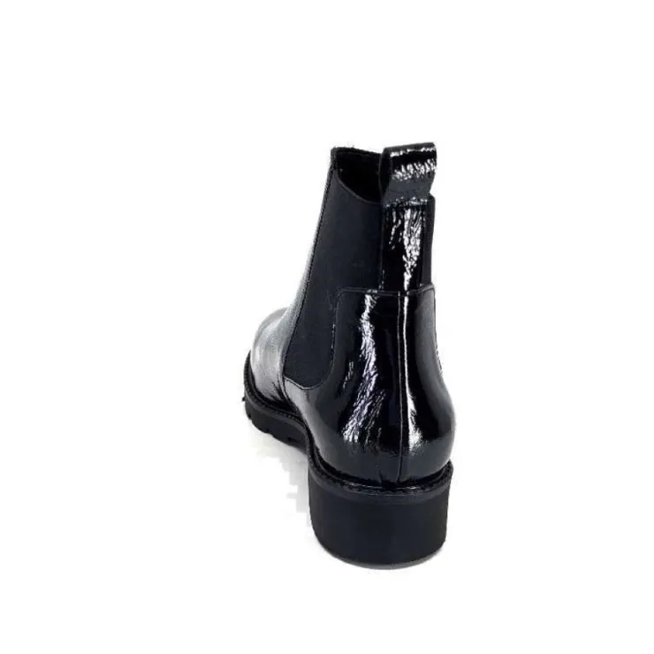 We Do Ivoire 99504 Cuir Vernis Noir*Femme Bottines