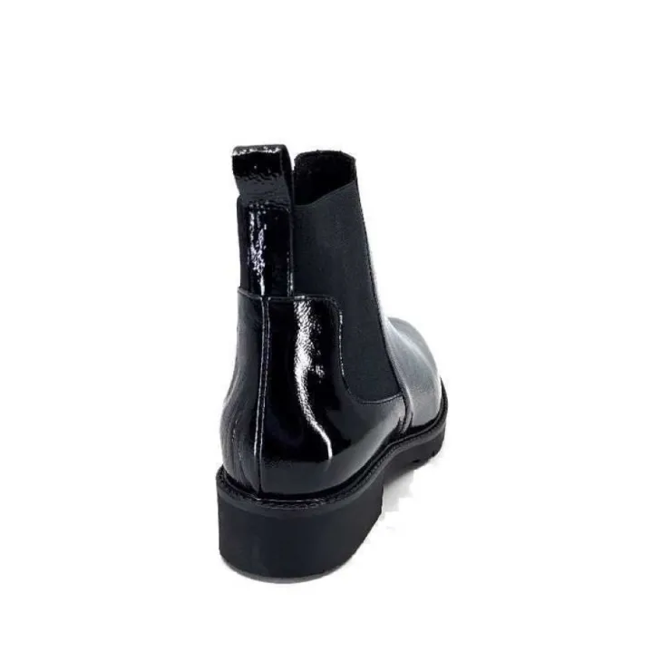 We Do Ivoire 99504 Cuir Vernis Noir*Femme Bottines