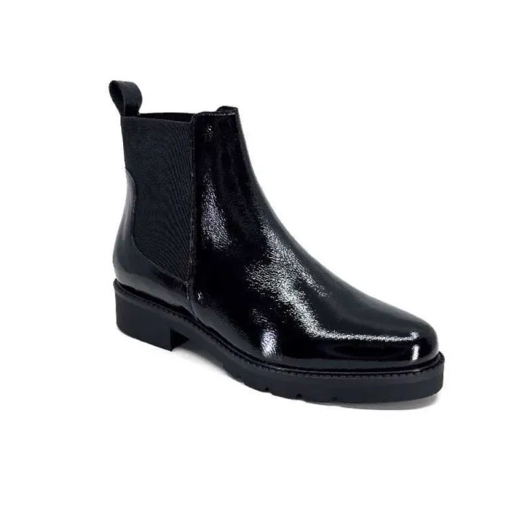 We Do Ivoire 99504 Cuir Vernis Noir*Femme Bottines